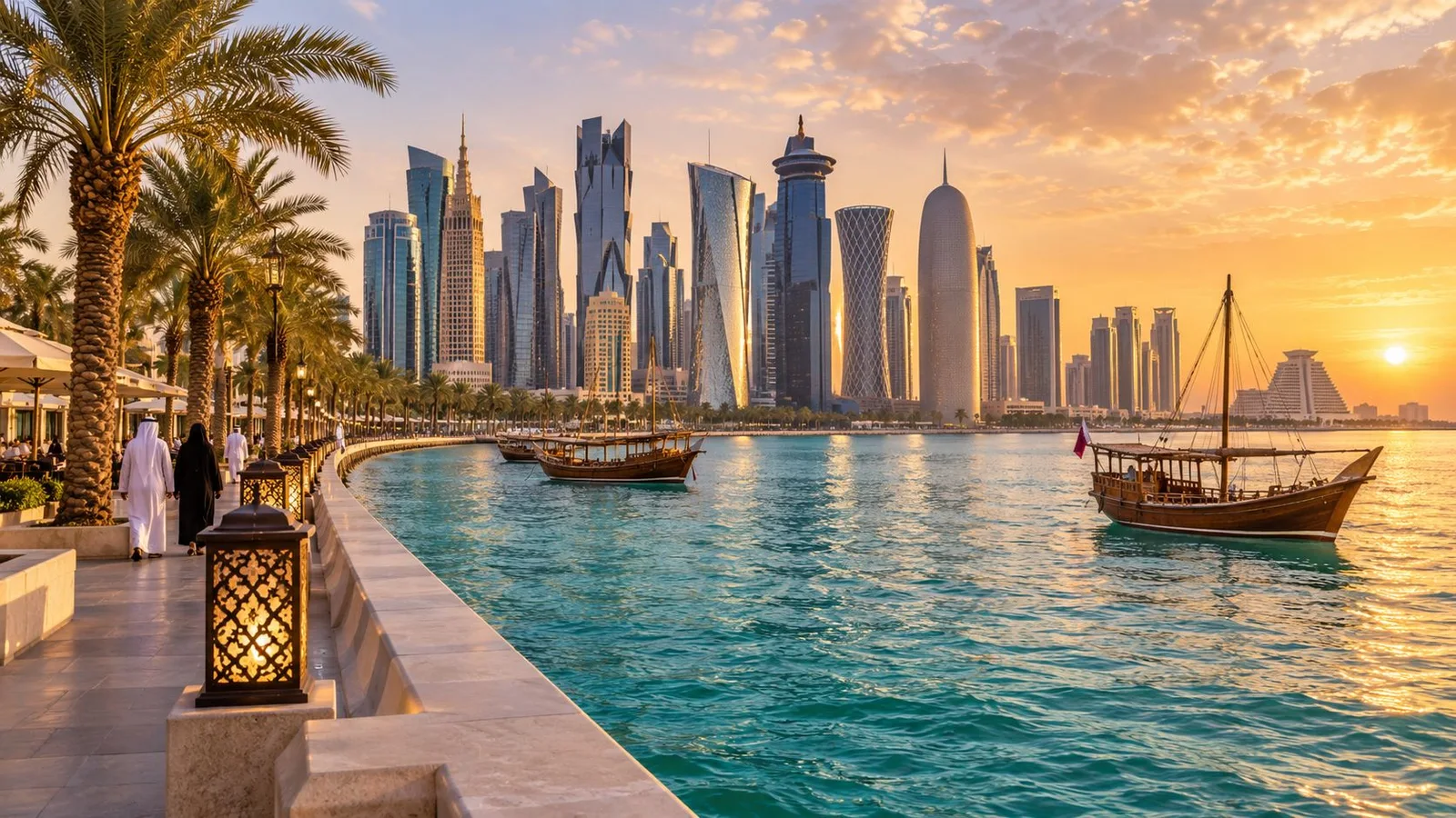 Doha skyline and waterfront