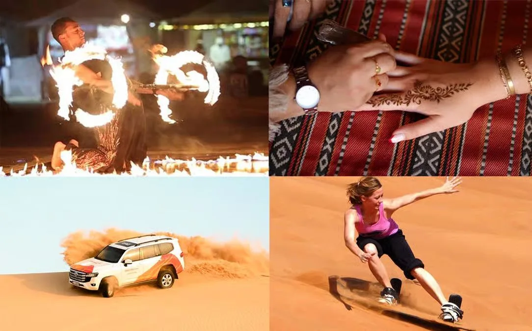 Wüstenübernachtung in Abu Dhabi mit Kamelaktivität am Morgen – Aufnahme zum Erlebnis