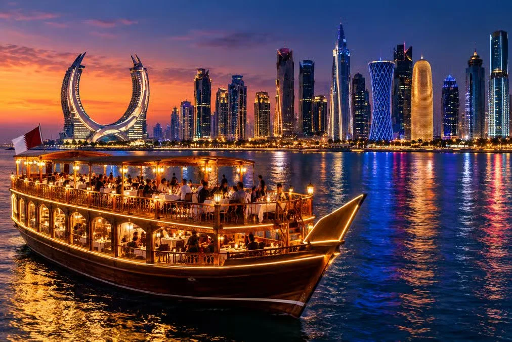 Doha Dhow am Abend: Dinner und Skyline – Aufnahme zum Erlebnis