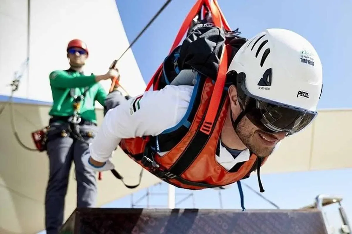 Jais Flight: Zipline-Erlebnis am Jebel Jais – Aufnahme zum Erlebnis